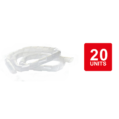 1,2,5,10,20,50,100 Pack White Spiral Tube Tidy Wire Cable 1M PC TV CCTV Home