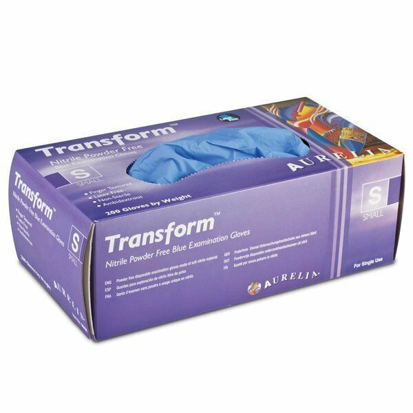 200 X Aurelia Transform Blue Disposable Nitrile Gloves All Sizes