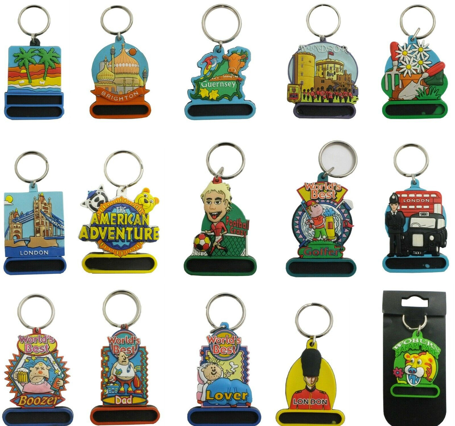 3D Cute Rubber Key Ring Key Chain UK Landmark & Theme Sports Gift Kid Men Women