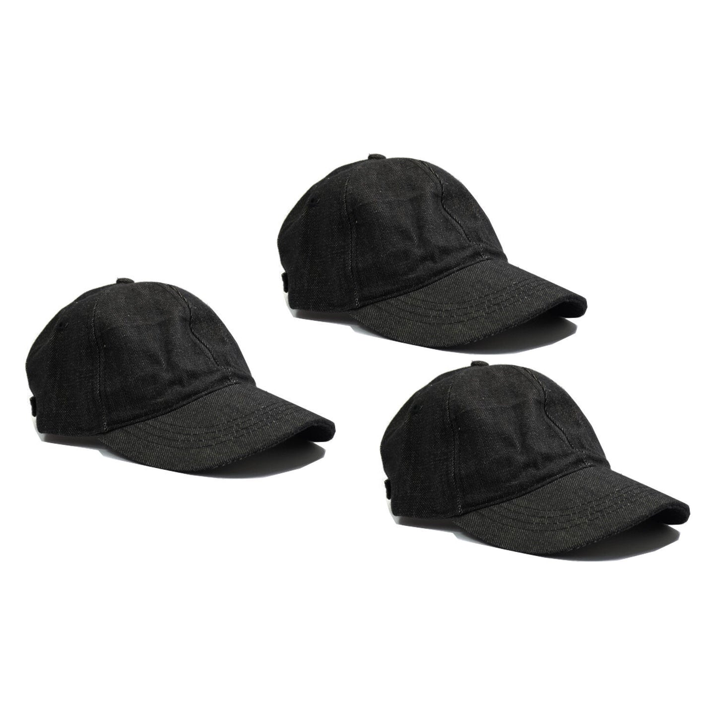 Black Classic Adjustable Baseball Caps - Work Casual Sports Leisure