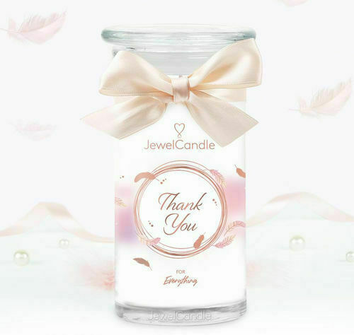 Jewel Candle Scented Candle Big Glass Jar with Stainless Silver Jewellery