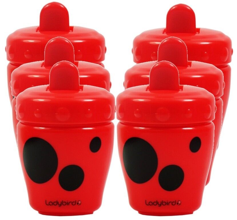 Ladybird Flip Top Non Spill First Beaker 120ml Red, Blue or Pink