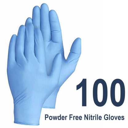 100 Disposable Powder Free Nitrile Gloves S/M/L/XL Tattoo Mechanic Medical Food