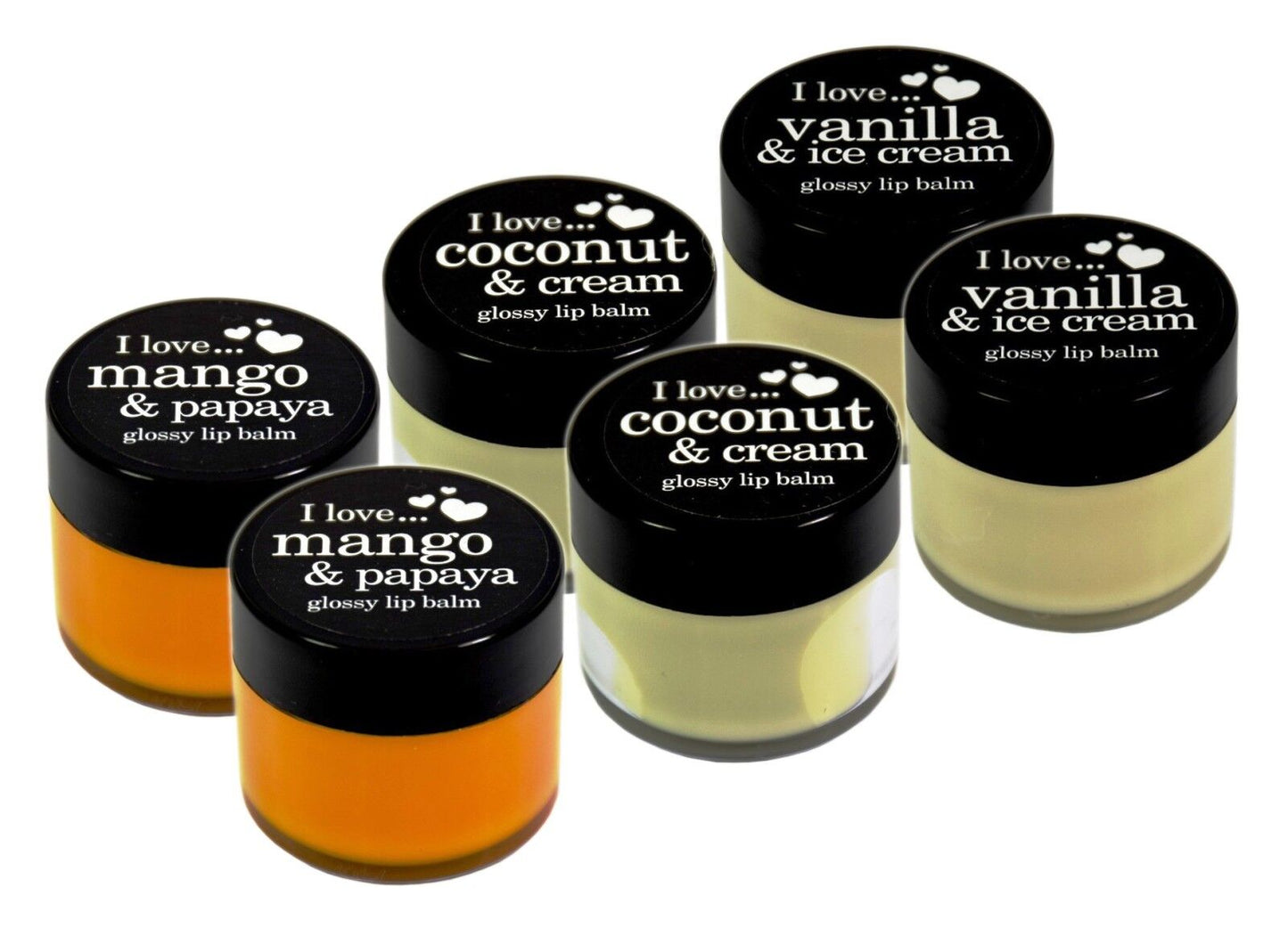 6x I Love Glossy Lip Balm 15ml