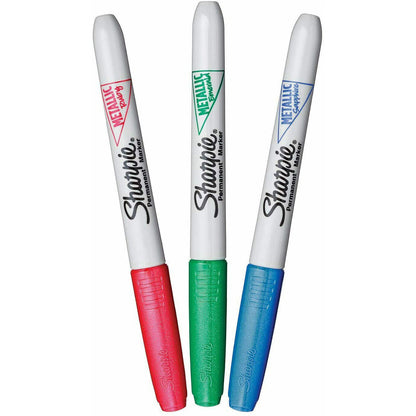 3x Sharpie Metallic Permanent Marker Pens Fine Tip (Set of 3)
