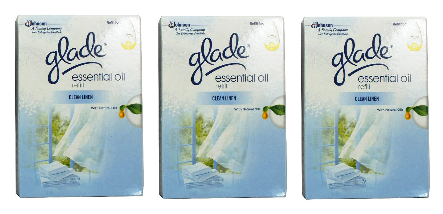 3 Glade Essential Oil Refill With Love Clean Linen Sunrise Choose Fragrance