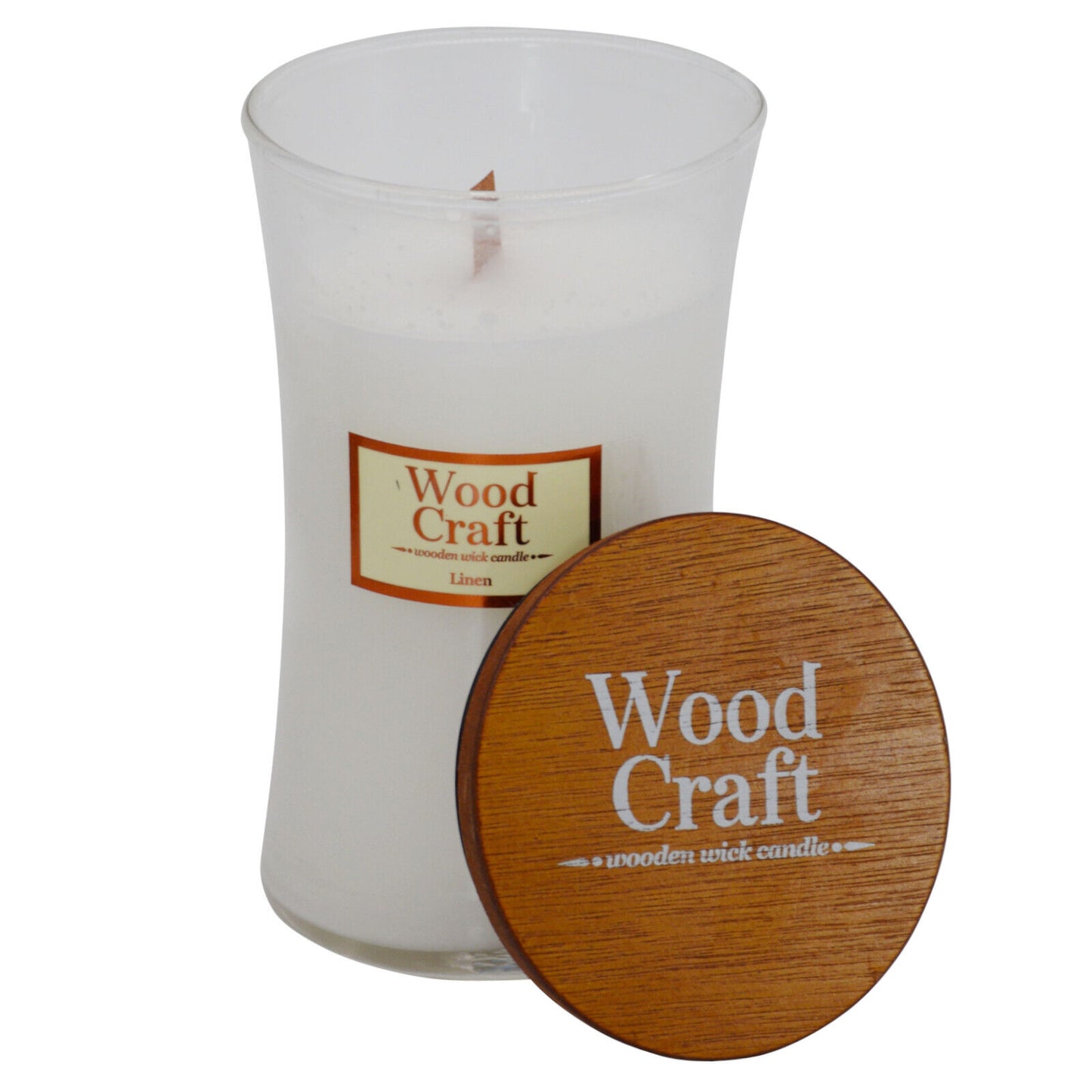 Woodcraft Large Hourglass Crackling Wooden Wick Scented Candle 595g / 145 Hour