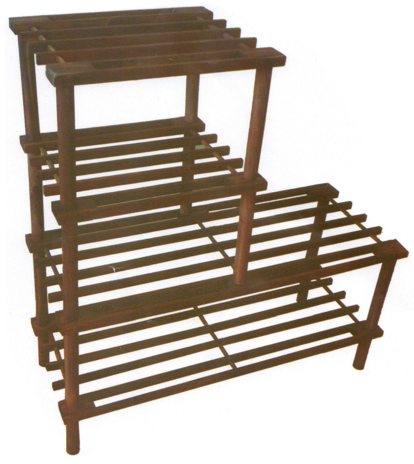 2 or 4 Tier Brown or Natural Wooden Shelf Storage Organiser Shoe Rack Stand