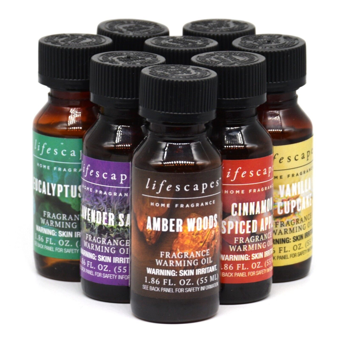7x Lifescapes Fragrance Oil (7x55ml = 385ml) Soap Candle Bath Diffuser Burners