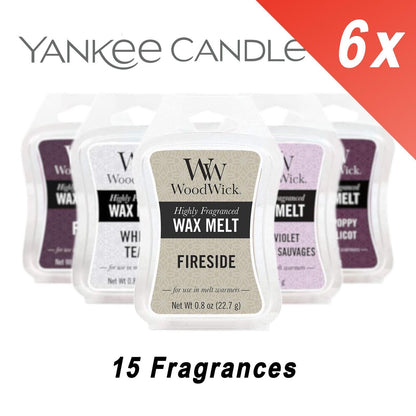 6x Yankee WoodWick Wax Melt Mini Hourglass 22.7g 15 Fragrances To Choose From