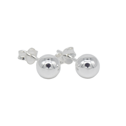 Genuine 925 Sterling Silver 3, 4, 5, 6mm Polished Studs/Earrings In Gift Box