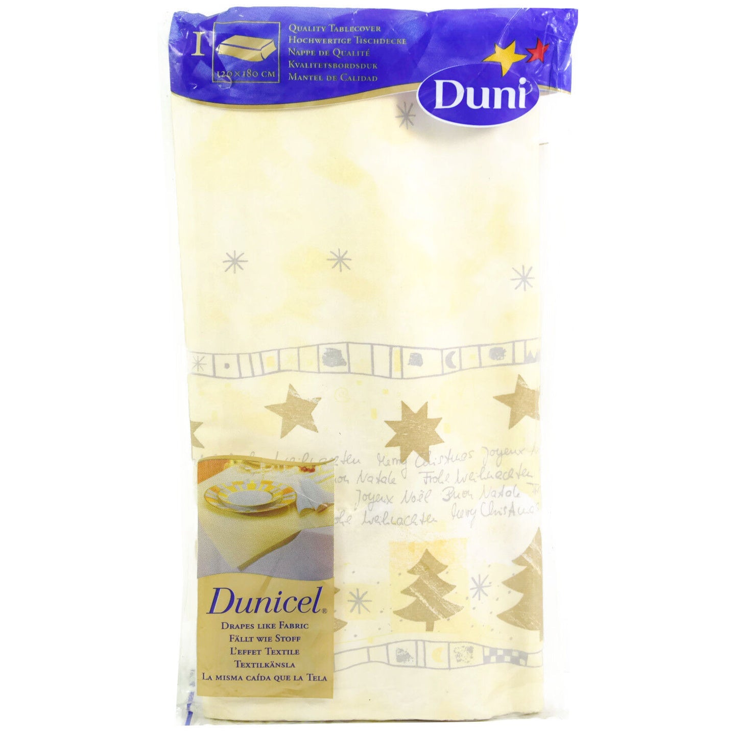 Duni Top Quality Dunicel Damascus Crème Table Covers 120x180 cm