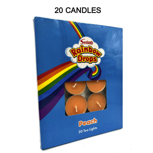 Swizzles Rainbow Drops Peach Scented Tea Lights Nightlight Candle Pack of 20 &40