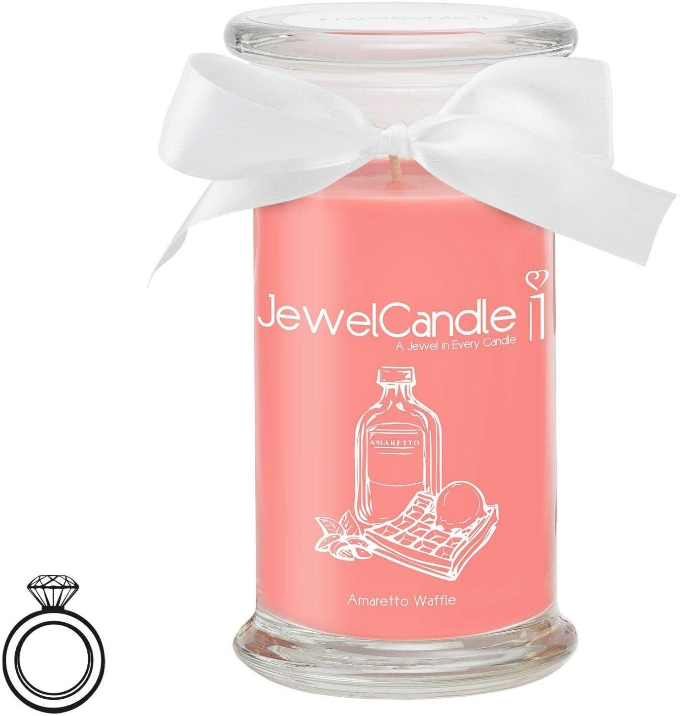 Jewel Candle Scented Candle Big Glass Jar with Stainless Silver Jewellery