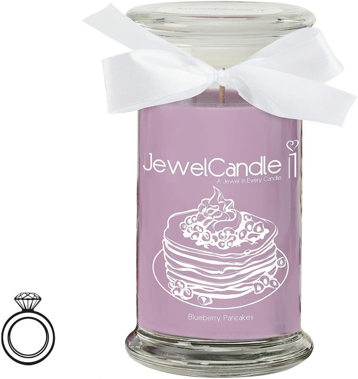 Jewel Candle Scented Candle Big Glass Jar with Stainless Silver Jewellery