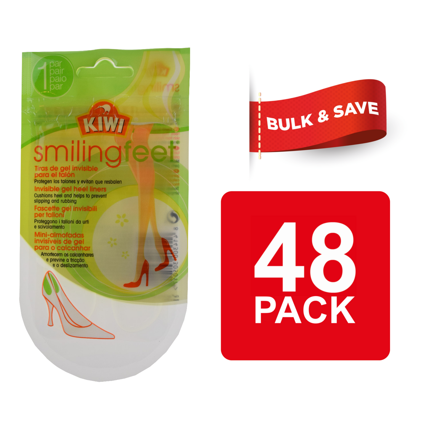 12x, 24x & 48x KIWI SMILING FEET GEL HEEL LINERS
