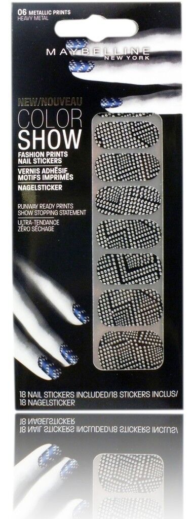 1,4 X Maybelline Nail Sticker Zebra Animal & Metallic Print Shiny Nail Art Decor