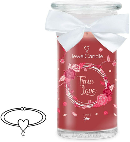 Jewel Candle Scented Candle Big Glass Jar with Stainless Silver Jewellery