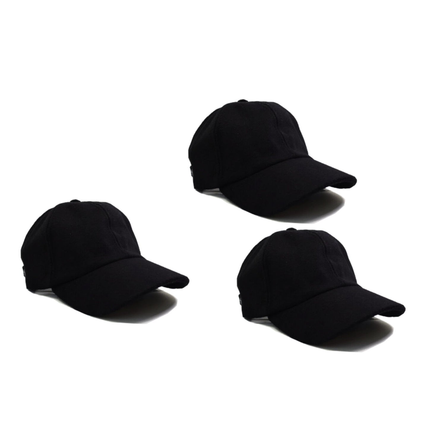 Black Classic Adjustable Baseball Caps - Work Casual Sports Leisure