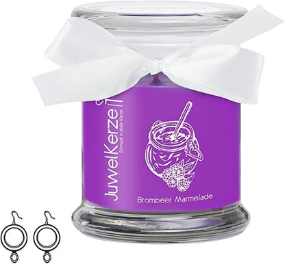 Jewel Candle Scented Candle Big Glass Jar with Stainless Silver Jewellery