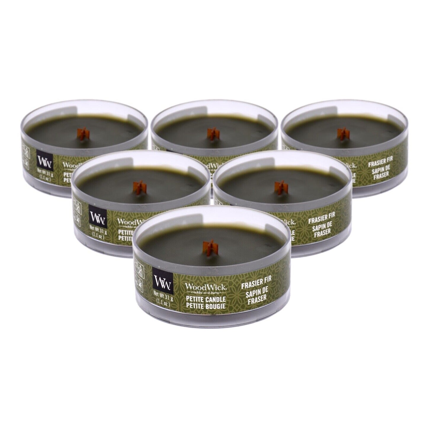 6x Woodwick (by Yankee Candle)  Petite Candle 6x31g - 6 Fragrance to Choose From