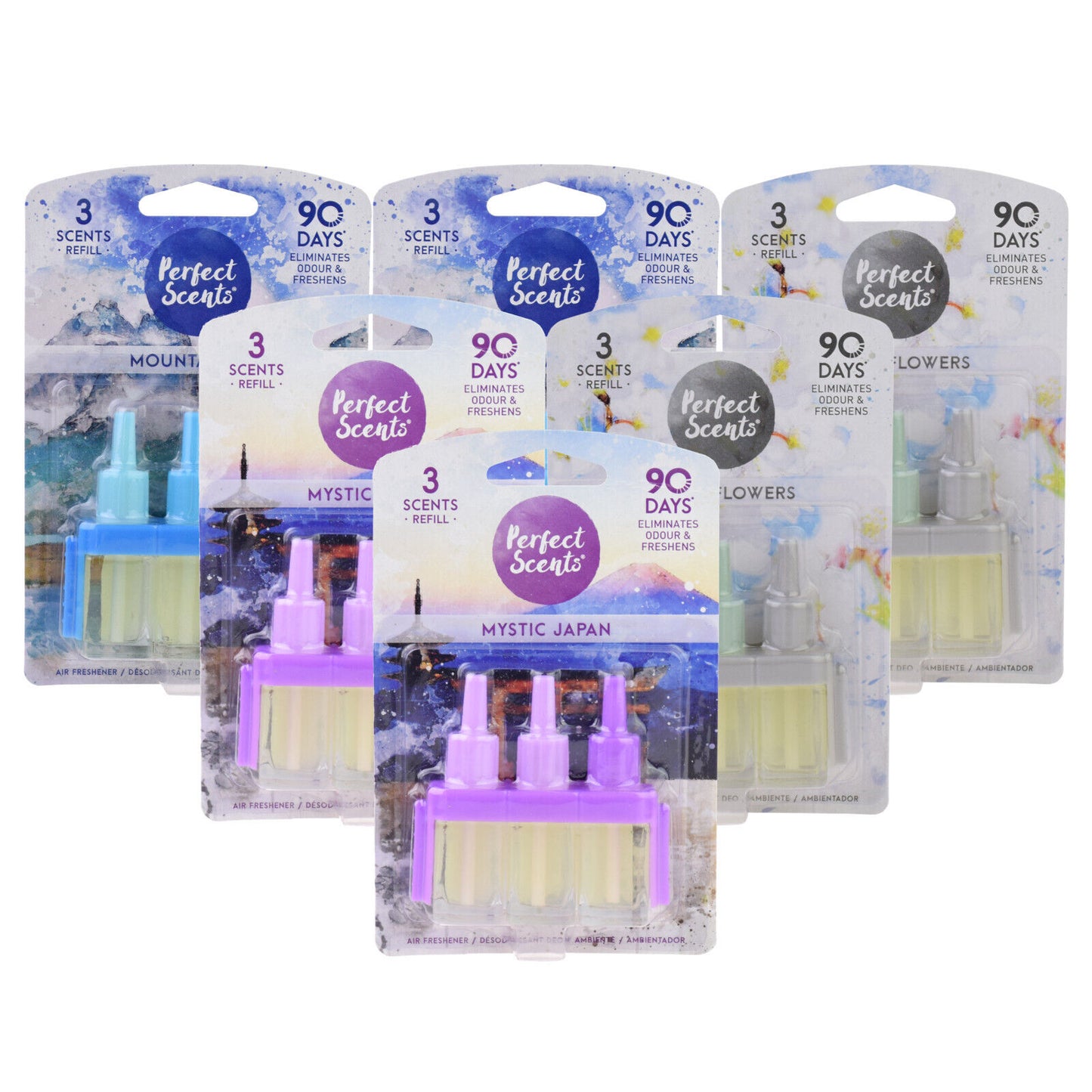 6x Perfect Scents 3Scents Refill Home Air Freshener - Compatible with 3volution