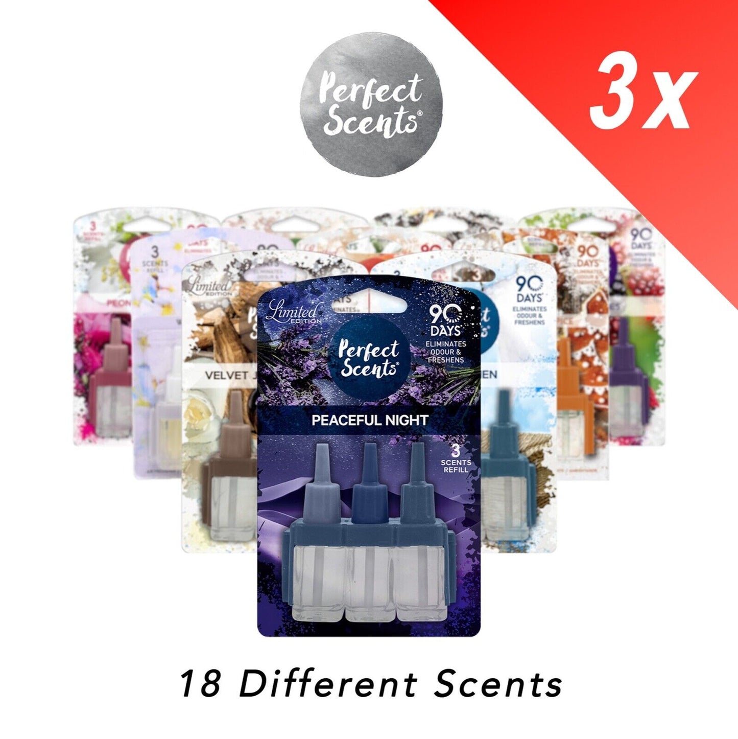 3x Perfect Scents 3Scents Refill Home Air Freshener - Compatible with 3volution