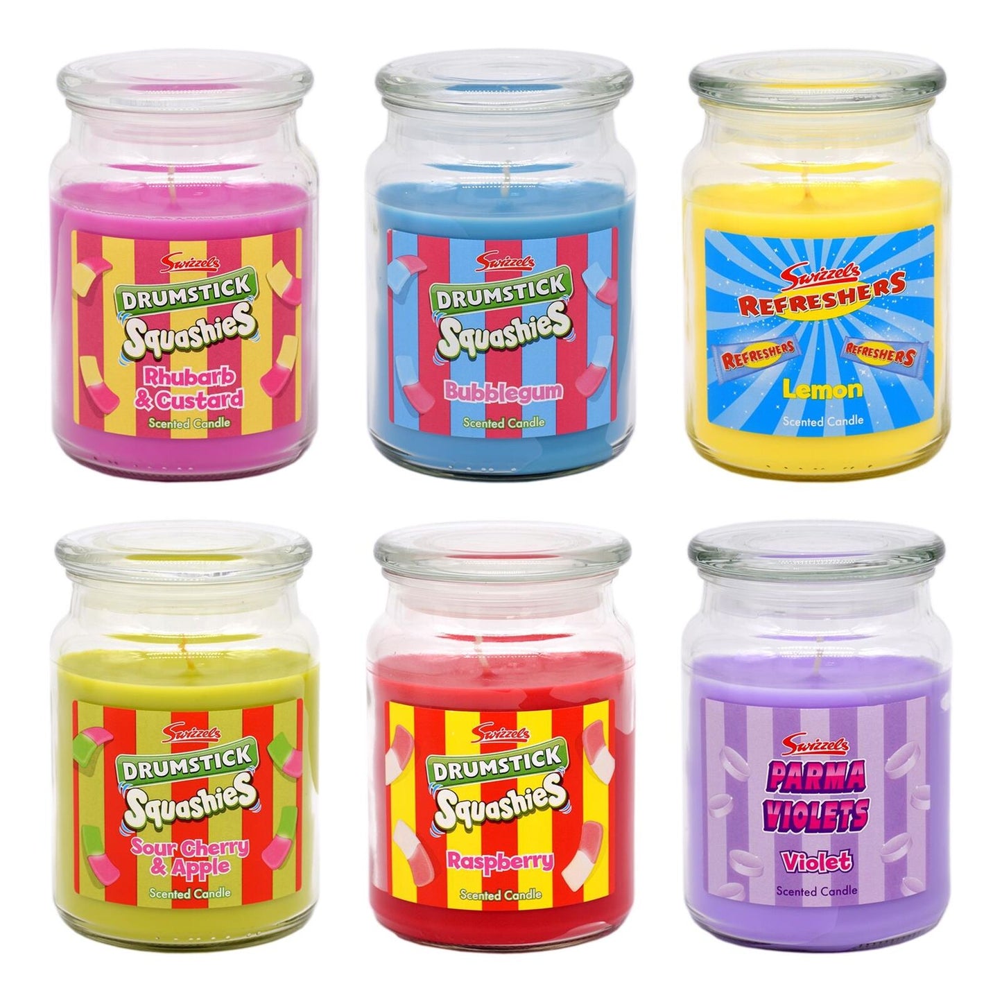 2x SWIZZELS LARGE SCENTED GLASS JAR CANDLE 18oz