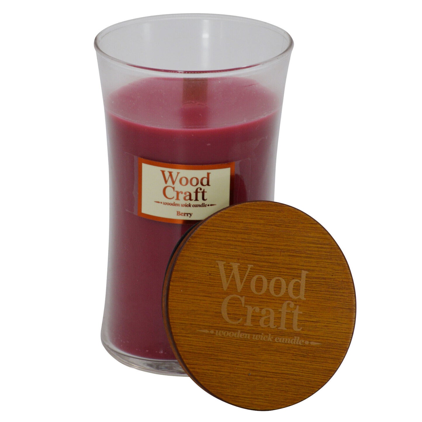 Woodcraft Large Hourglass Crackling Wooden Wick Scented Candle 595g / 145 Hour