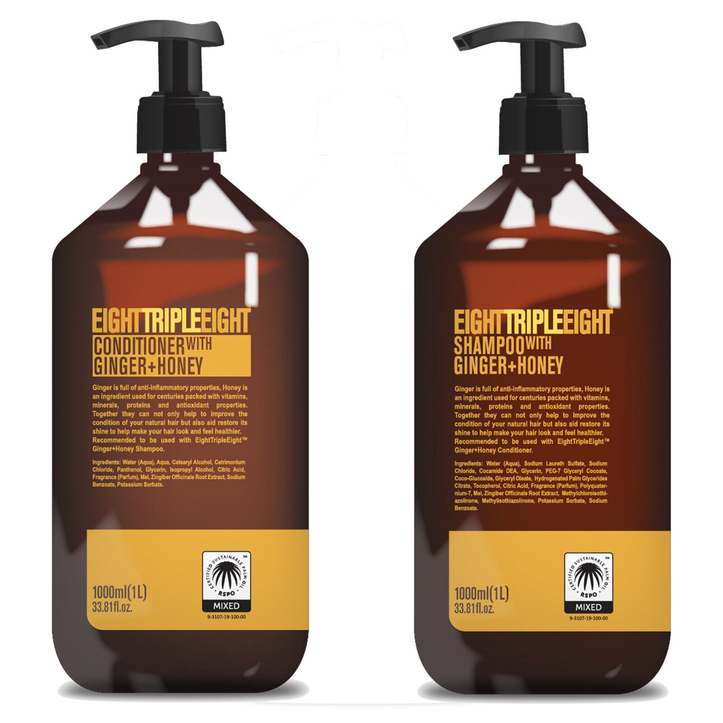 8x Eight Triple Eight 8x1L = 8 Litres of Shampoo & Conditioner - 14 Types