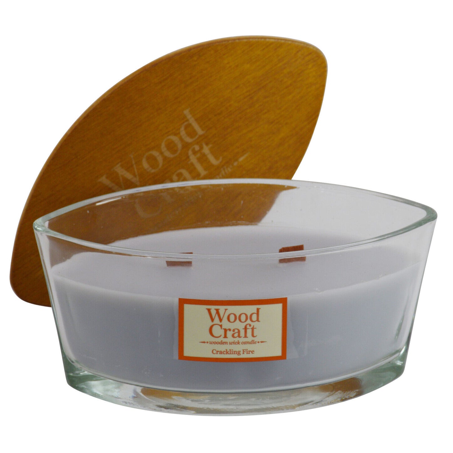 Woodcraft Large Ellipse Crackling Wooden Wick Scented Candle 454g / 36 Hours