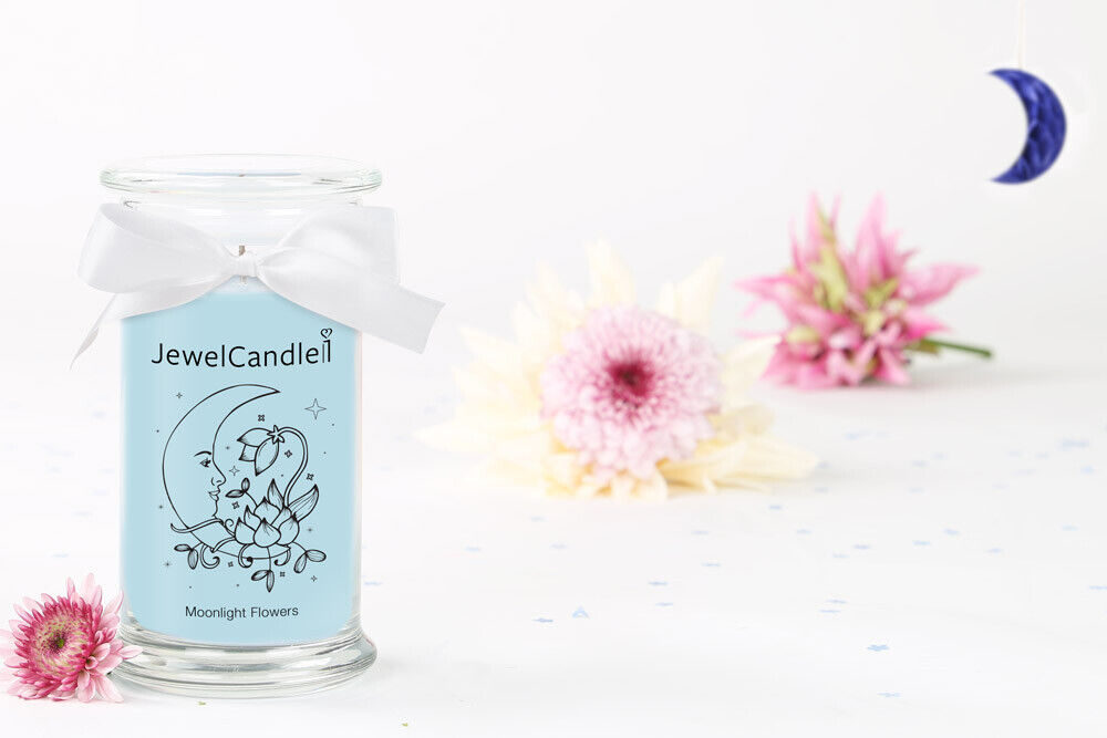 Jewel Candle Scented Candle Big Glass Jar with Stainless Silver Jewellery