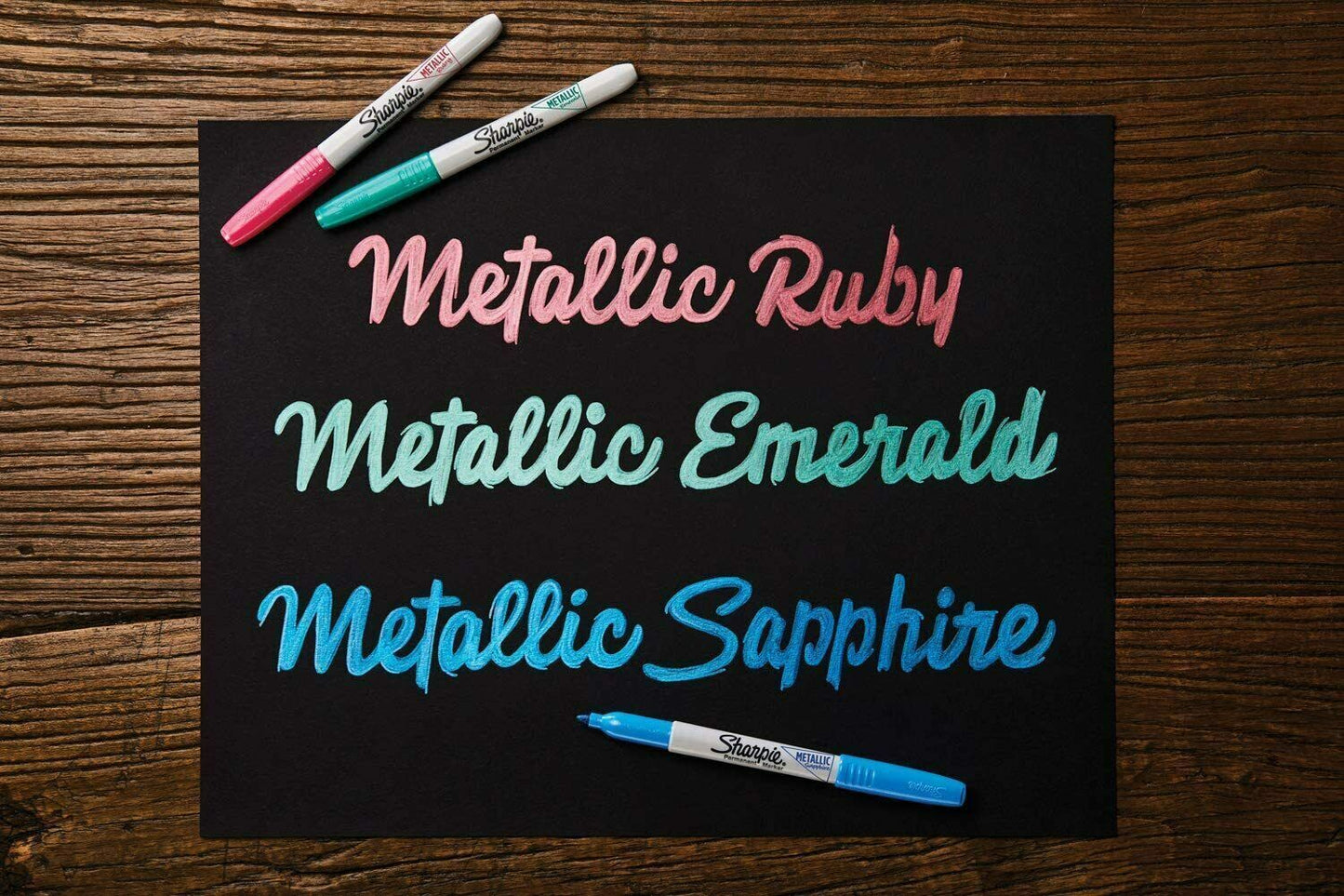 Sharpie Metallic Fine Markers Pack of 6 - Sapphire, Emerald, Ruby