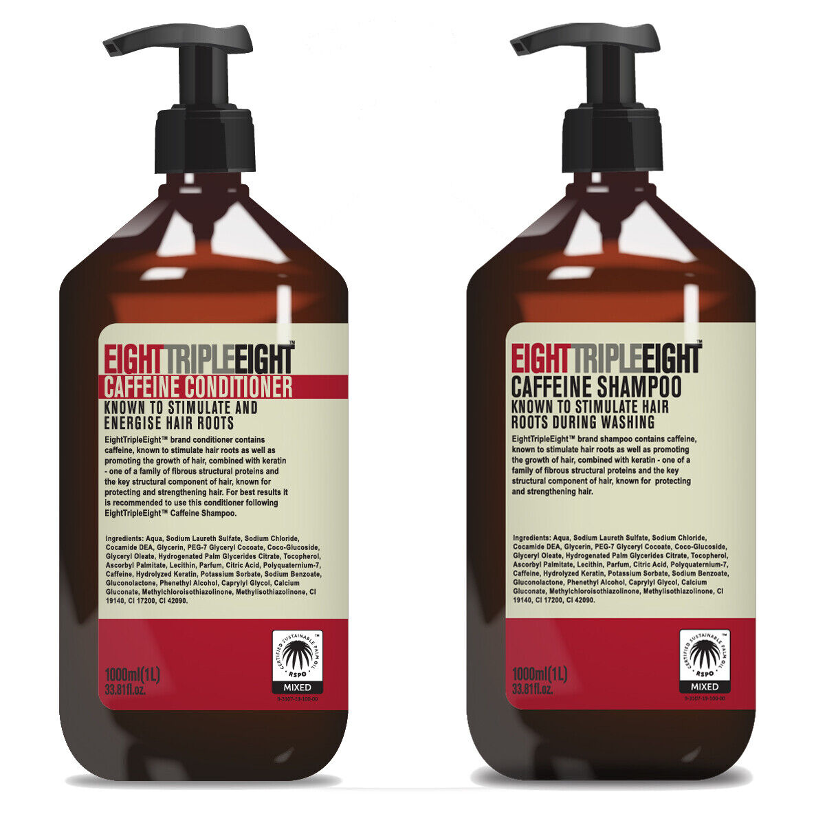 8x Eight Triple Eight 8x1L = 8 Litres of Shampoo & Conditioner - 14 Types