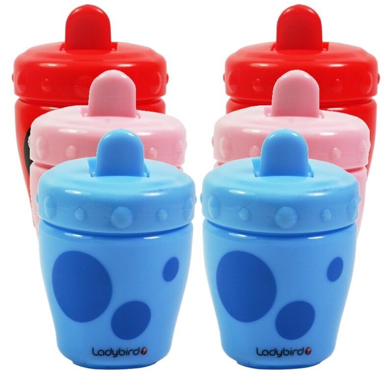 Ladybird Flip Top Non Spill First Beaker 120ml Red, Blue or Pink