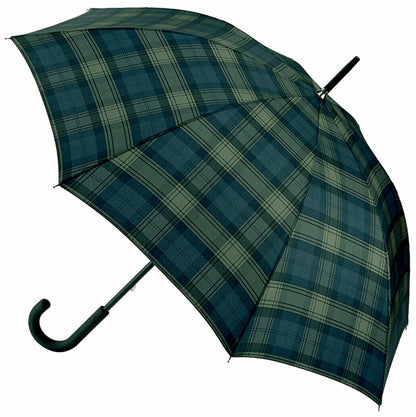 Unisex Classic Tartan Walking Umbrella Strong Large Crooked Handle Mixed Colours