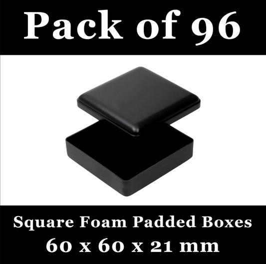 96x Square Jewellery Gift Boxes For Pendant Earrings Necklace Foam Padded