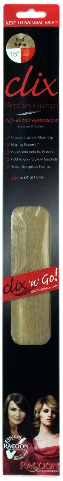 Racoon International Professional Clix N Go Clip in Hair Extensions 16” Length
