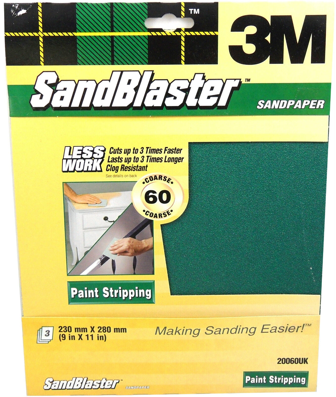 3M Sandblaster Sandpaper Paint Stripping & Bare Surfaces & Between Coats