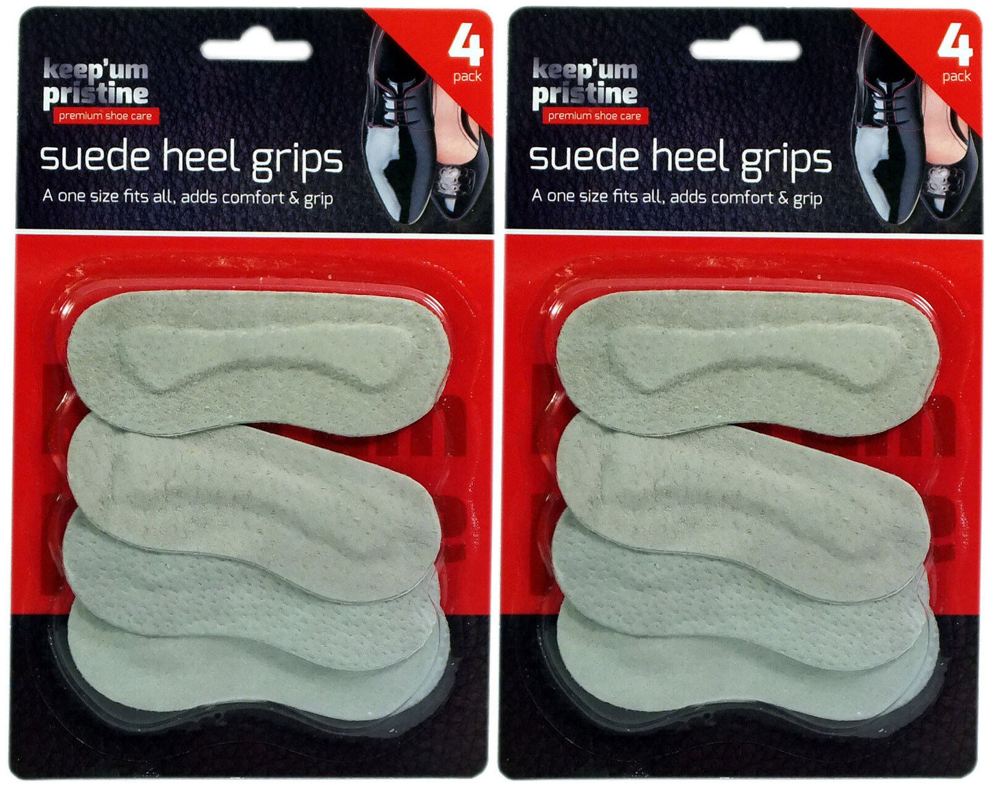 Suede Heel Grips Shoe Boot Pad Protectors Comfort Liners Extra Jump Grey