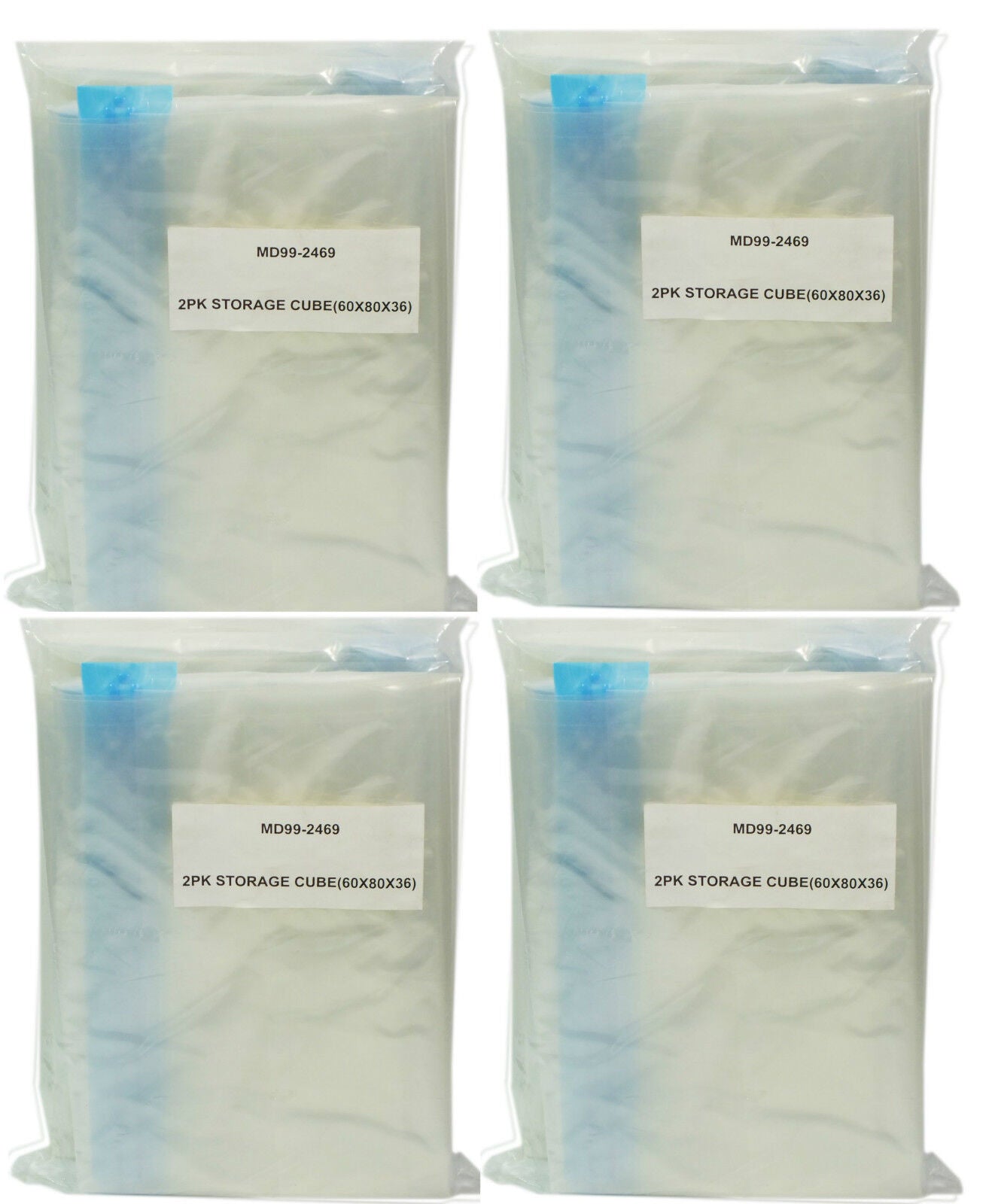 2 Large Space Saver Storage Cubes Vacuum Bags Dimensions 60(w) x 80(h) x 36(d)cm