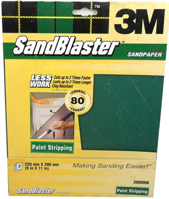 3M Sandblaster Sandpaper Paint Stripping & Bare Surfaces & Between Coats