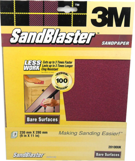 3M Sandblaster Sandpaper Paint Stripping & Bare Surfaces & Between Coats