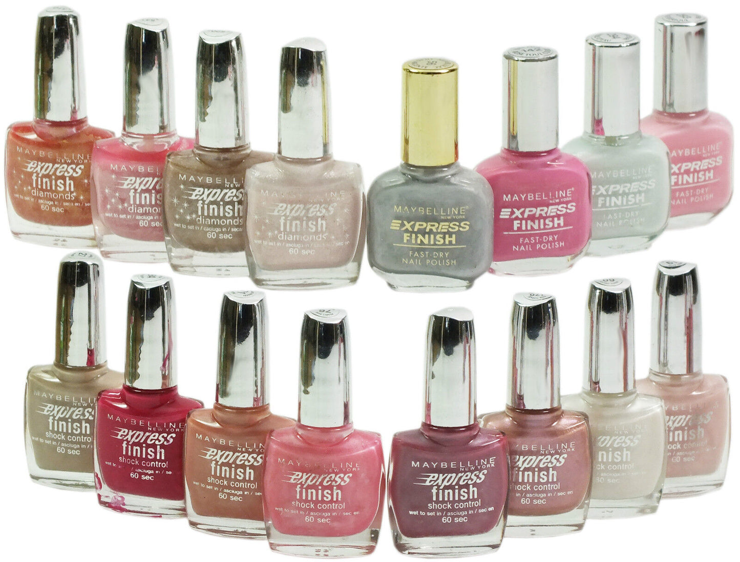 Maybelline Express Finish Dimonds, Shock Control & Fast-Dry Nail Polish Various