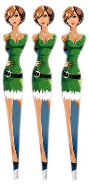 3xJ&D Diva Professional Eyebrow Tweezers Slant Tip Hair Plucker Character Design