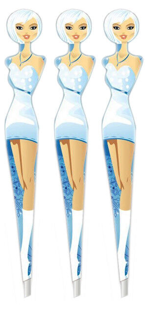 3xJ&D Diva Professional Eyebrow Tweezers Slant Tip Hair Plucker Character Design