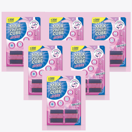 6x Max Flush Cube Lavender In-Cistern Cube Toilet Cleaner (Twin Pack 2x 50g)