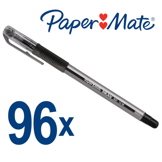 96x Paper Mate InkJoy 300 Ballpoint Pens 1.0mm Medium Point - Black