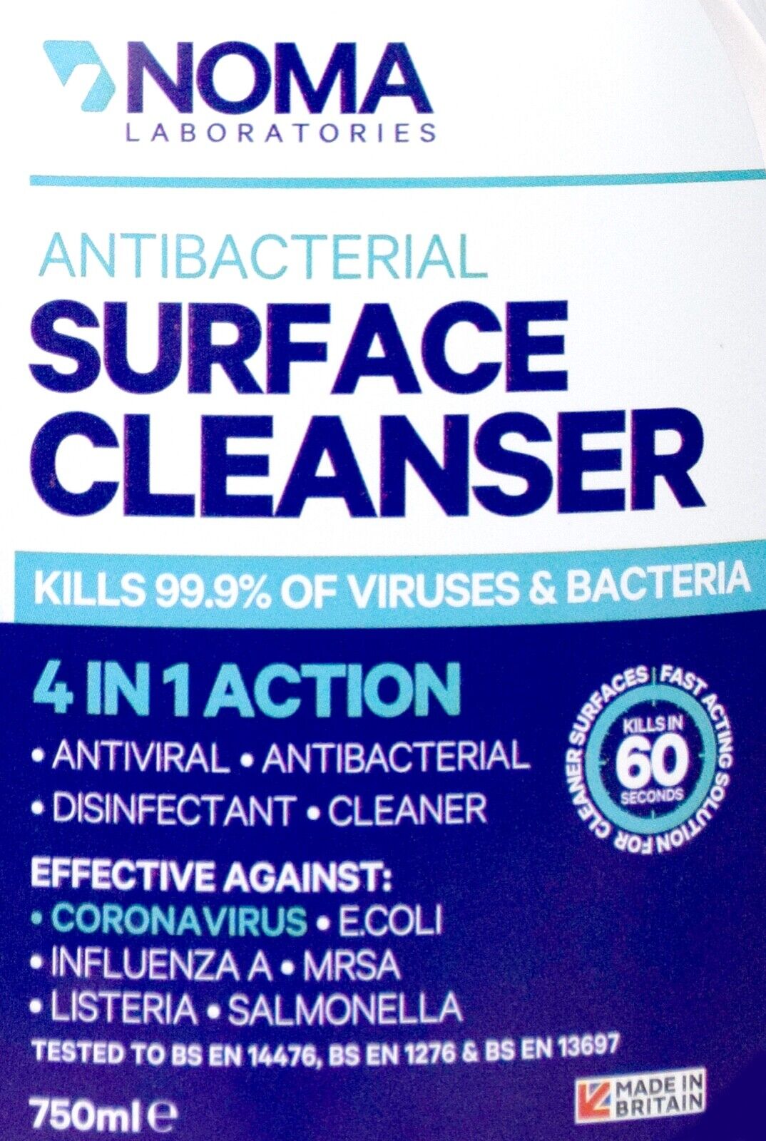 6 Pack NOMA germs Antibacterial Surface Cleaner disinfectant 4 in 1 Action 750ml