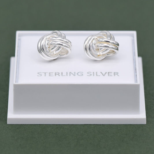Genuine 925 Sterling Silver Knot Studs/Earrings In Gift Box